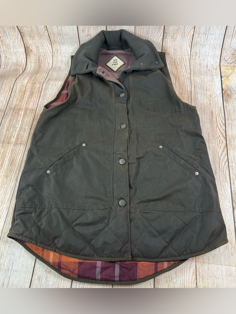 Women Halley Stevensons Free People We The Free Benny Waxed Cotton Vest Small